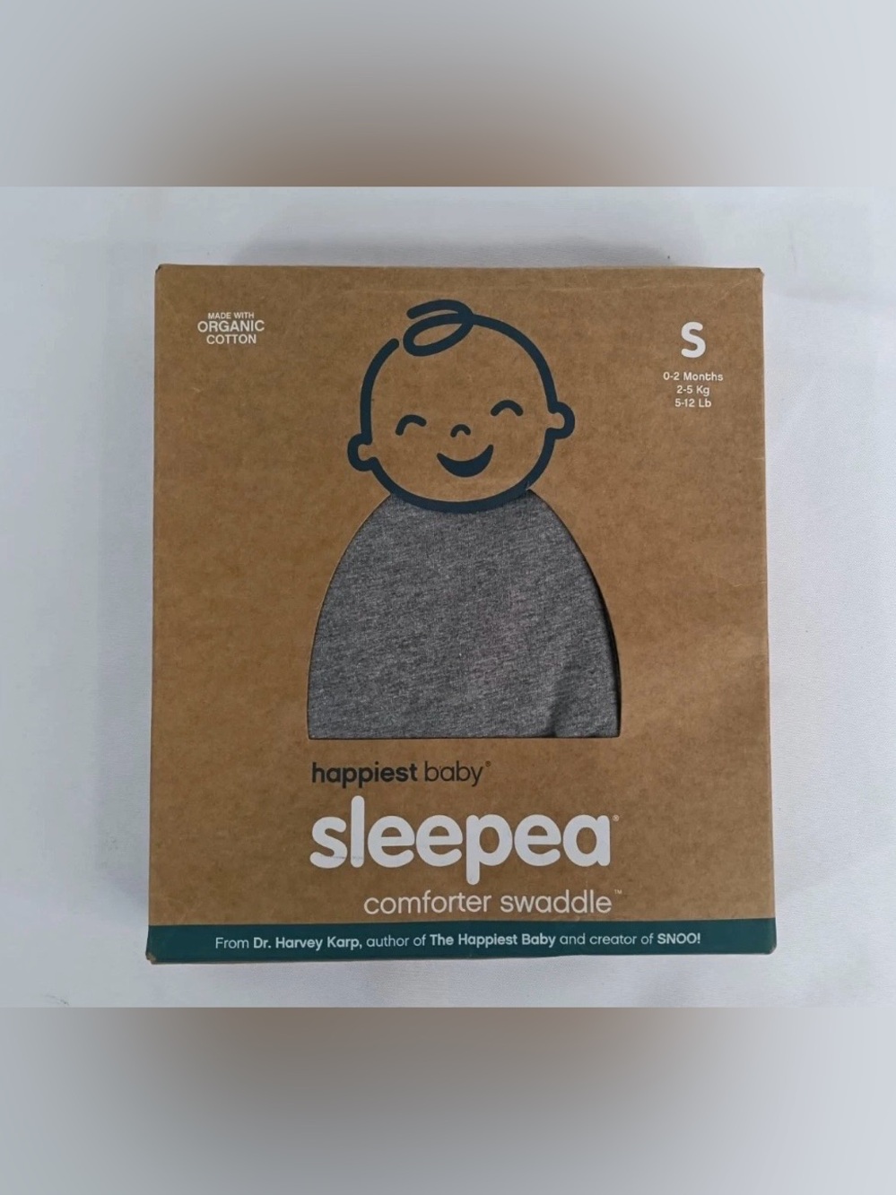 Baby Swaddle 0-2 Months Organic Cotton Sleepea Comforter Swaddle Gray